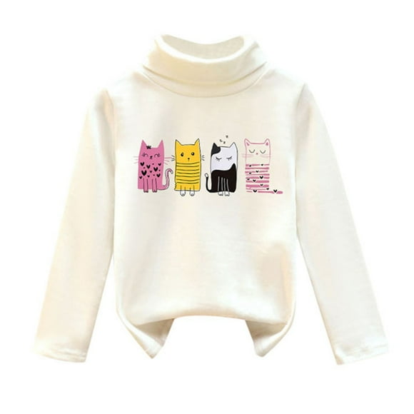 FhsagQ le 7 Juillet Enfants Bébés Garçons Filles Chemises Col Montant Hauts Doux T-Shirt Pull Chandail Fille Printemps le 7 Juillet T-Shirts Taille 6/7 Filles Chemises d'Été 5T Pâques Blanc 6-7 Ans