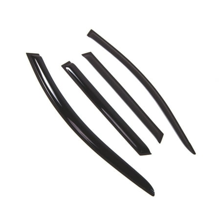 Tuningpros WD2-666 Outside Mount Window Visor Deflector Rain Guard Dark Smoke 4 Pcs Set For 1999-2004 Audi A6 Avant Wagon