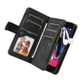 thumbnail image 4 of Multifunctional Case for iPhone 7, iPhone 8, iPhone SE 2020 & SE 2022,[RFID Blocking] 9 Credit Cards Holder with Wrist Strap, Premium PU Leather Zipper Wallet Purse Magnetic Flip Phone Cover, Black, 4 of 12