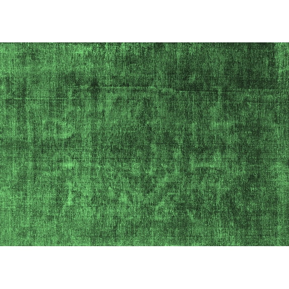 Ahgly Company Indoor Rectangle Oriental Emerald Green Industrial Area Rugs, 8' x 12'