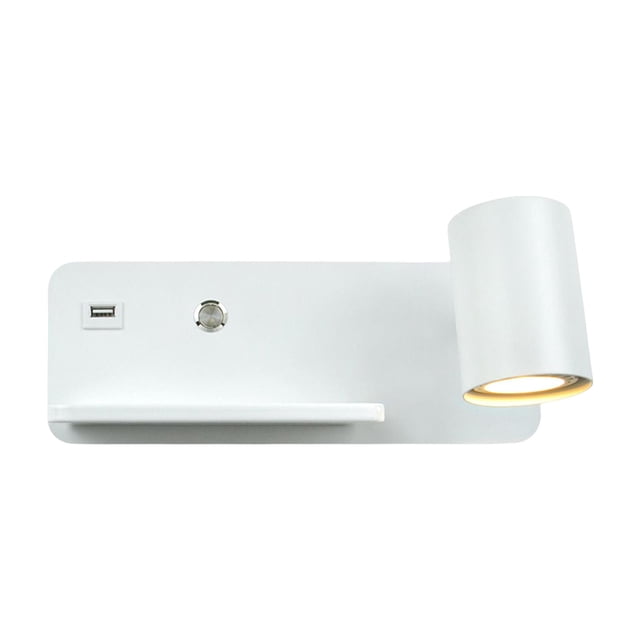 Lámpara de pared moderna con foco giratorio LED Gu10 para lectura de cabecera Blanco Derecha
