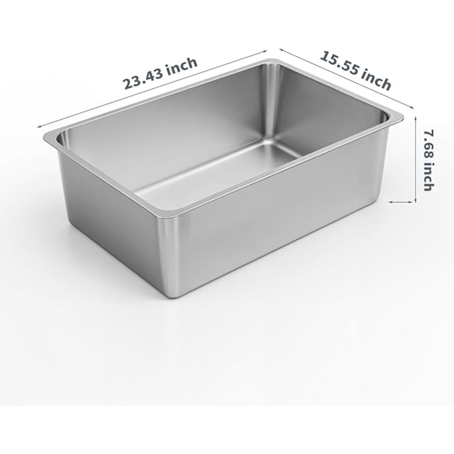 Stainless Steel Cat Litter Box XXL- Metal High Sided Cat Pan, Large Stainless Steel Box, Indoor Litter Tray, Non Stick, No Smell, Easy to Clean, Pet Toilet Supplies for Kitten, Kitty, Rabbit