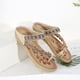 thumbnail image 5 of Sandalias de playa con diamantes de imitación y flores planas bohemias Wmkox8yii  ytu1301, 5 of 8