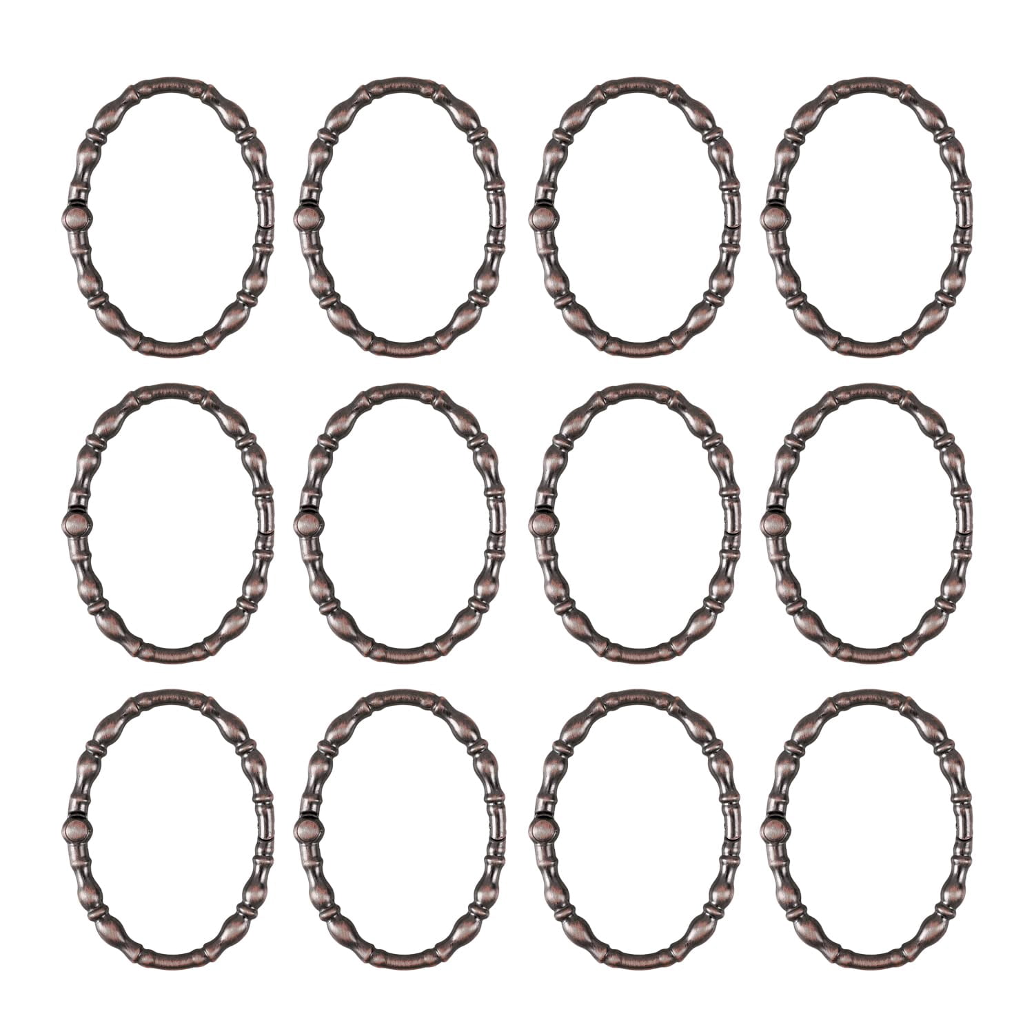 Utopia Alley  Shower Rings, Oval Shape Shower Curtain Rings for Bathroom, Rustproof Zinc Shower Curtain Hooks Rings, Set of 12 Oil Rubbed Bronze