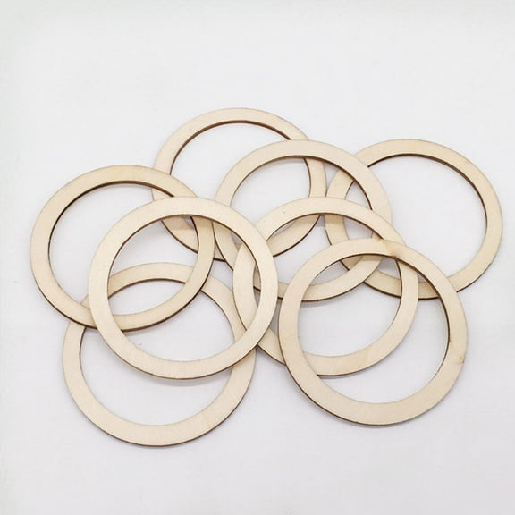 MOKKHNB 50Pcs Wood Craft Circles For Artists And Light Yellow 6x0.2in