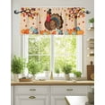 thumbnail image 2 of Farmhouse Fall Thanksgiving Turkey Kitchen Valances for Windows Orange Pumpkins Maple Leaf Valance Curtains&nbsp; for Kitchen /Living Room/Bedroom/ Bathroom Decor, 42"x12 " ,Rod Pocket 1 Panel,, 2 of 7