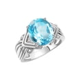 thumbnail image 3 of RYLOS Bagues pour Femmes Bague en or Blanc 14K Pierre Précieuse 12X10MM et Diamants Superbe Bague pour Doigt du Milieu Ou Index Décembre Topaze Bleue Bijoux Taille 8, 3 of 7