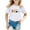 White, variant on Hienoo Toddler Girls' T-Shirt Cartoon Cat Prints Short Sleeve Cotton T Shirt Loose Leisure Tshirt
