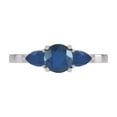 thumbnail image 3 of Round and Pear Cut Natural Sapphire Gemstone Ring in 14K White Gold ( Size: 10), 3 of 6