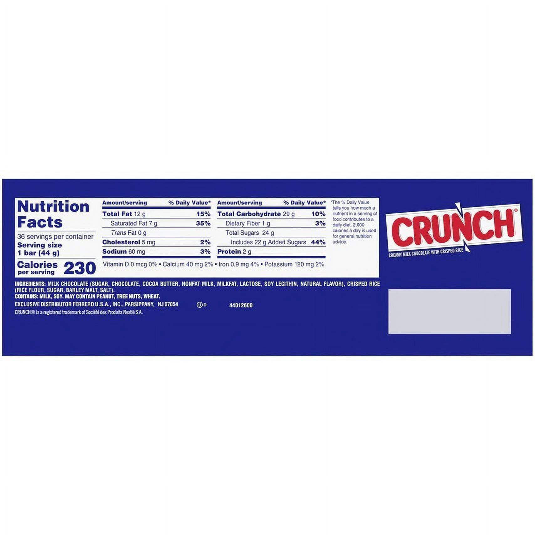 RADYAN Crunch Candy Bars, Creamy Milk Chocolate with Crisped Rice, 18-Piece, 1.55 oz
