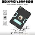 thumbnail image 3 of Kids iPad Case for iPad 9th / 8th / 7th Generation (2021/2020/2019) 10.2 Inch, Slim Duty Drop Proof Shockproof Protective Cover with Kickstand for Apple iPad 10.2 inch (Black&Aqua), 3 of 14