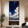 thumbnail image 3 of Large Framed Canvas Art Blue Sky Clouds Print for Modern Living Room Bedroom Wall Decor - 60"x30" Black Framed, 3 of 6