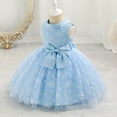 thumbnail image 2 of toraway Robes pour Enfants 7-8 Bébés Filles Robes Flocon de Neige Nœud Papillon Robe de Fête Formelle de Noël 5-6 Ans, 2 of 4