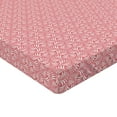 thumbnail image 4 of Ambesonne Pink Fitted Sheet, Abstract 70s 80s Art Deco Vibe, Twin Size, Coral and White, 4 of 5