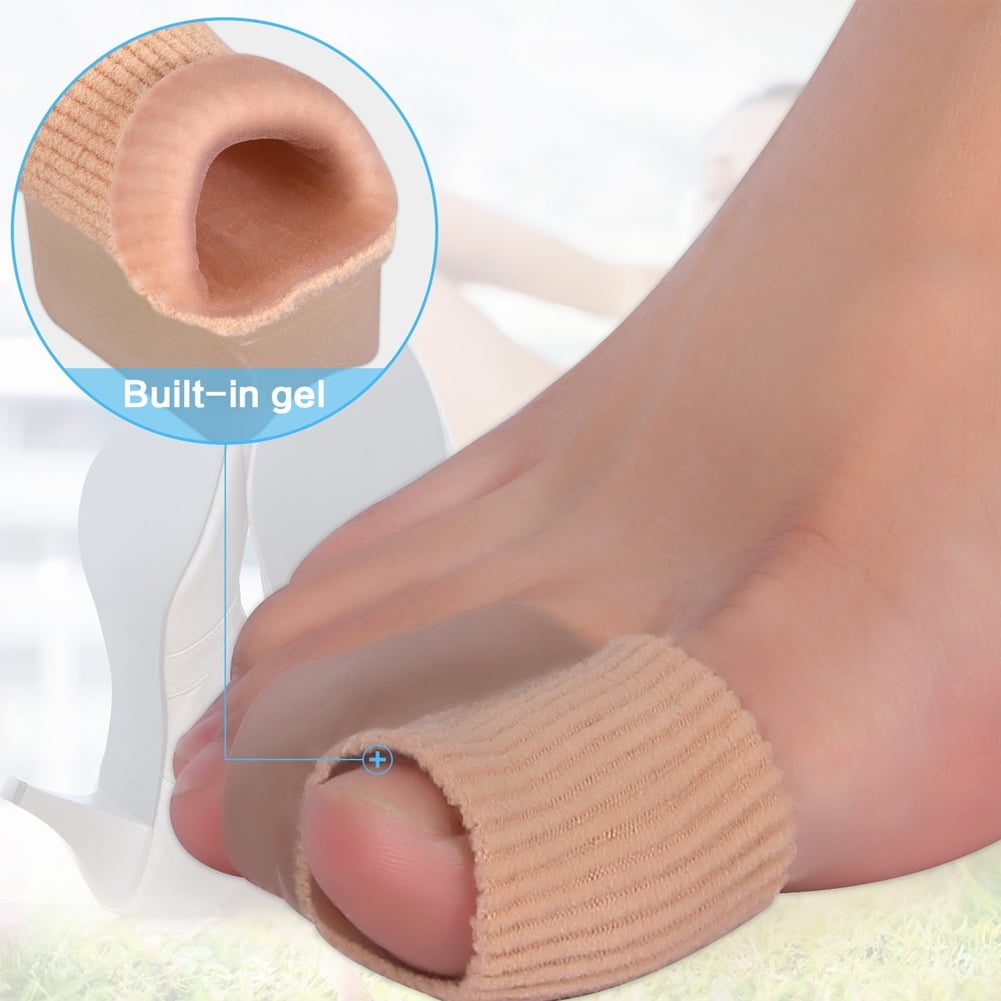 VGEBY  Pack of 4 Toe Sleeves Bandage, Toe Protector Straighters Correctors Sleeve Tube with Big Toe Gel Spacers for Men & Women Foot Caring