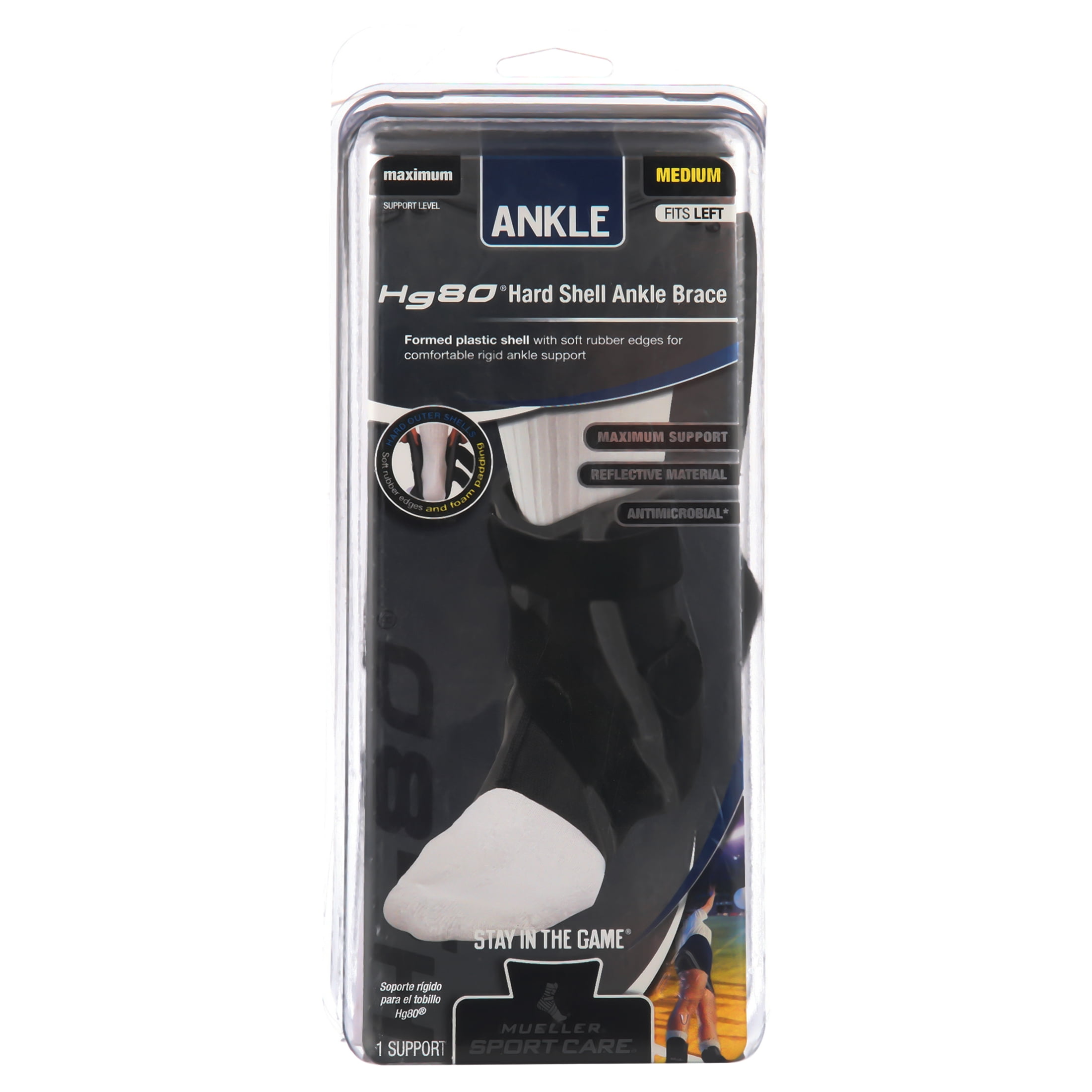 Mueller Hg80 Premium Hard Shell Ankle Brace, Medium Left