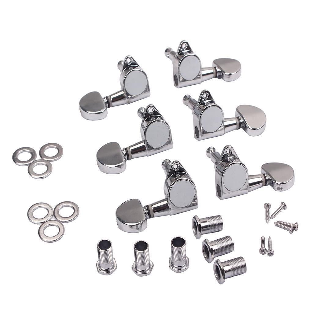 LeeQinersw 1 Set 3L3R Guitar String Tuning Pegs with Strings for Acoustic Electric Guitar