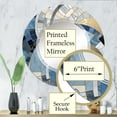 thumbnail image 3 of Designart "Constructing Blue Realms in Blue and Gold I" Abstract Shapes Round Wall Mirror - Modern Oval Printed Decorative Oversized Mirror - Multiple Color Options, 3 of 4