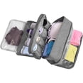 thumbnail image 5 of Bolsa de viaje multifunción para organizar ropa interior, bolsa de almacenamiento portátil para sujetadores, calcetines, lencería, cubo, neceser, gris, 5 of 5