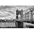 thumbnail image 2 of Highsmith, Carol 24x17 White Modern Wood Framed Museum Art Print Titled - Suspension Bridge in Covington-Kentucky, 2 of 4