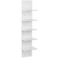 thumbnail image 3 of 5 Tiers Floating Wall Shelf, Small Vertical White Floating Shelf for Narrow Spaces, Modern Wall-Mounted Decorative Shelves for Bedroom Living Room, Lightweight Wood-Plastic, 3 of 7