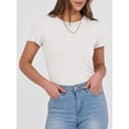 thumbnail image 3 of ANRABESS Womens Short Sleeve Tops Crewneck Ribbed Knit Slim Fit Basic Tee Casual Summer Fitted T Shirt, 3 of 9