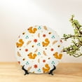 thumbnail image 6 of Daiia Squirrel Maple Leaves And Nuts Printed Pattern Ceramic Plate Dinner Plates Bone China Decorative Plates with Display Stand Art Ceramic Ornaments for Wall Hanging Decoration-7in, 6 of 6