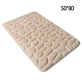 thumbnail image 3 of Yingyy Embossed Bath Mat Quick-Drying Solid Color Shower Absorbent Bathroom Rug Large Kitchen Washroom Door Bathmat Kids Safety Khaki 50x80cm, 3 of 5