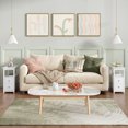 thumbnail image 7 of Sandinrayli End Table with Charging Station Narrow Nightstand Bedside Table with Storage Shelves for Living Room Bedroom, White, 7 of 7