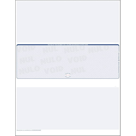 3000 Blue- Scallop Laser Check Stock, (Check at Middle) Blank Laser Checks, Laser Check, Bank Checks, Business Checks, or Personal Checks