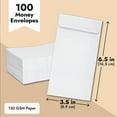 thumbnail image 4 of 100-Pack #7 Small Money Envelopes for Cash 3.5x6.5 in, White 130 gsm, Self-Adhesive Paper Currency Envelopes for Budgeting, Saving Challenges, Banks, Coins, Seed Packets, Tips, 4 of 10