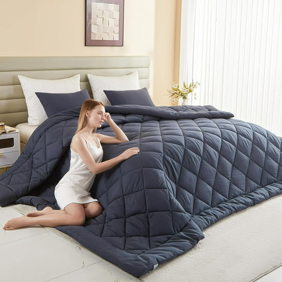 128x120 Oversized King Comforter, Extra Large King Size Comforter Oversized, All Season Soft Lightweight Quilt Down Alternative Duvet Insert with 8 Corner Tabs(128x120, Grey)