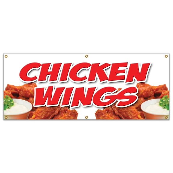 SignMission B-72 Chicken Wings 24 x 72 in. Chicken Wings Banner Sign