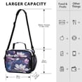 thumbnail image 3 of 6L Leakproof Lunch Tote with Thermal Lining Lunch Bag Picnic Cooler Bag Purple Magnolia Flowers, 3 of 9