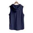 thumbnail image 4 of Men's Hooded Linen Blend Vest Shirt Sleeveless Loose Casual Button Down Hoodie With Drawstring Solid Color Tops Lightweight Breathable Summer Beach Fishing Outdoor Tank Top Blouse, 4 of 8