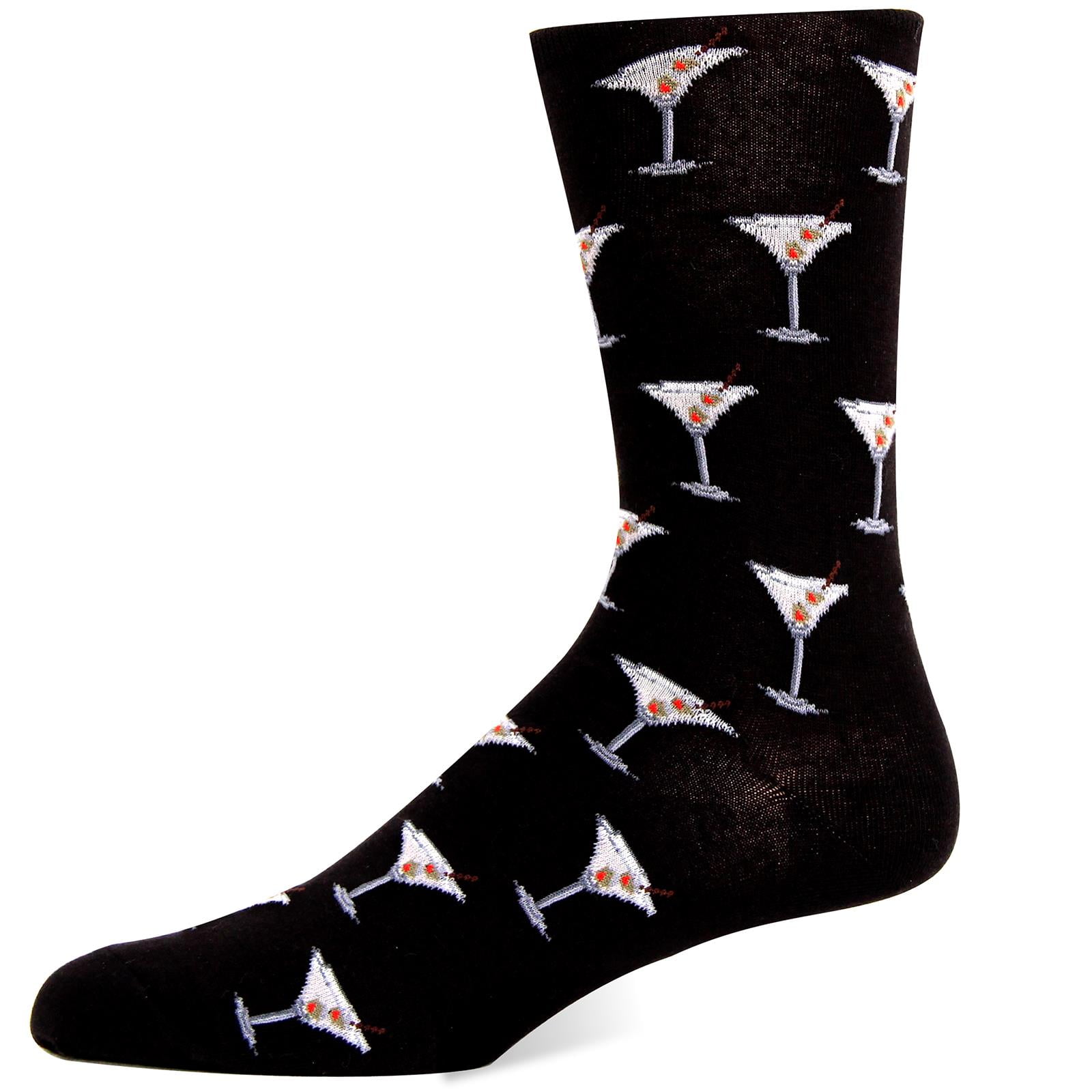 Hot Sox Hot Sox Mens Basics Collection Martini Sock, 1013, Black