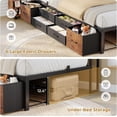 thumbnail image 4 of Upholstered Corner Bed Frame with Storage, 14''H Under LED Daybed Frame with Pull-Out Cabinet and Charging Station & 6 Drawers Underneath for Living Room,Bedroom & Guest Room, Black & Vintage Brown, 4 of 11