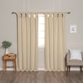 thumbnail image 2 of Aurora Home  Thermal Insulated Blackout Knotted Tab Curtains Beige, 2 of 5