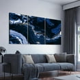thumbnail image 2 of 3 Piece Abstract Wall Art Blue Clouds Paintings Lnk Wall Decor Smoke Poster Modern Artwork Picture HD Canvas Print,Framed for Living Room Bedroom Bathroom, 12"x16"x3 Panels, 2 of 7