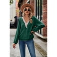 thumbnail image 2 of Anbech Lace Stitching Women Shirt V Neck Lace Chiffon Blouse Long Sleeve Loose Pullover Top, 2 of 7