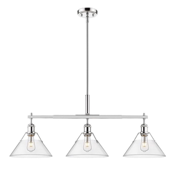 Orwell 3-Light Linear Pendant in Chrome with Clear Glass