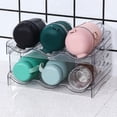 thumbnail image 3 of Stackable Water Bottle Organizer, Double Layer, Convenient Storage, Saveing Space, Plastic Transparent Wine Bottle Rack, Fridge Wine Rack, for Kitchen Cabinet Desktop, 3 of 8
