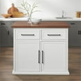thumbnail image 4 of Pemberly Row Modern Wood Kitchen Island in White / Walnut Finish, 4 of 16