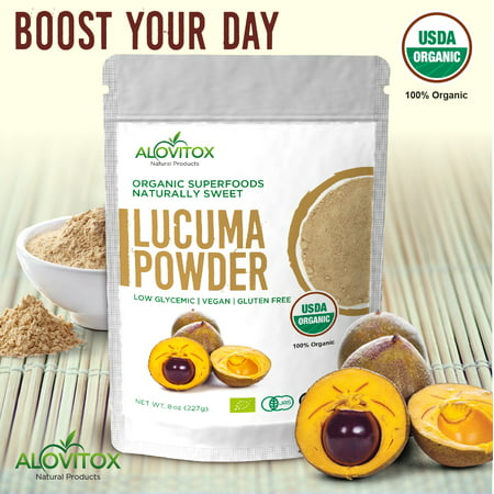 Alovitox Lucuma Powder, Certified 100% Organic, Low Sugar Natural Sweetener, Pure, Raw, Vegan, and Gluten Free Superfood, Great on Ice Cream, Adds Delicious Flavor to Any Dish, 8oz (Best Low Sugar Ice Cream)