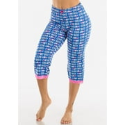 Moda Xpress Women Juniors Blue Capri Female Pajama Pants 41015P