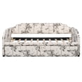 thumbnail image 6 of Twin Size Upholstered Daybed with Pop-Up Trundle, Botanical Print Fabric, Built-In USB Charging Ports, Space-Saving Sofa Bed for Guest Room, Bedroom, Living Room, 6 of 9