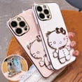thumbnail image 2 of Hello Kitty Mirror Bracket Holder Phone Case For Huawei P60 Pro Plus P50 P40 P20 P30 Lite P Smart Z Y9 Prime 2019 Plating Cover, 2 of 5