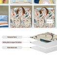 thumbnail image 4 of Yayeee Foldable Storage Basket for Shelves with Handles Set of 2 Waterproof Cloth Bins, Beige Whimsical Leaves, 4 of 7