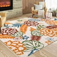 thumbnail image 5 of Haperlare Area Rug Floral Rug Washable Bohemian Living Room Bedroom Rug Non-Shedding Indoor Carpet, 9' x 12' Beige Orange, 5 of 7