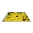 thumbnail image 2 of Ahgly Company Machine Washable Indoor Round Abstract Yellow Modern Area Rugs, 3' Round, 2 of 4
